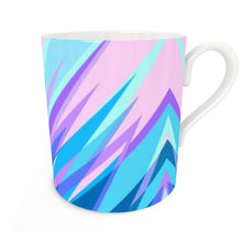 将图片加载到图库查看器,Blue Pink Abstract Eighties Bone China Mug by The Photo Access