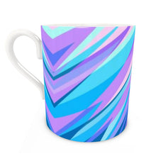 将图片加载到图库查看器,Blue Pink Abstract Eighties Bone China Mug by The Photo Access