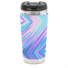 将图片加载到图库查看器,Blue Pink Abstract Eighties Travel Mug by The Photo Access