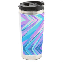 将图片加载到图库查看器,Blue Pink Abstract Eighties Travel Mug by The Photo Access