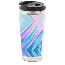将图片加载到图库查看器,Blue Pink Abstract Eighties Travel Mug by The Photo Access