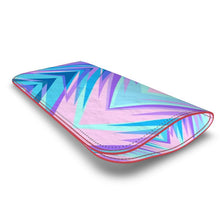 Load image into Gallery viewer, Blue Pink Abstract Eighties Leather Glasses Case by The Photo Access