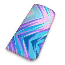 Load image into Gallery viewer, Blue Pink Abstract Eighties Leather Glasses Case by The Photo Access