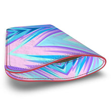 Load image into Gallery viewer, Blue Pink Abstract Eighties Leather Glasses Case by The Photo Access