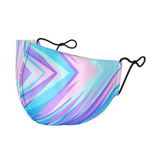 Cargar imagen en el visor de la galería, Blue Pink Abstract Eighties Silk Face Masks by The Photo Access