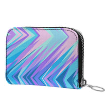Load image into Gallery viewer, Blue Pink Abstract Eighties Small Leather Zip Purse by The Photo Access