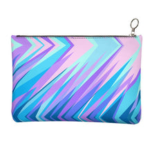Load image into Gallery viewer, Blue Pink Abstract Eighties Leather Clutch Bag by The Photo Access