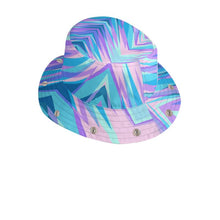 Load image into Gallery viewer, Blue Pink Abstract Eighties Bucket Hat With Visor by The Photo Access