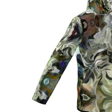 Загрузить изображение в средство просмотра галереи, Abstract Fluid Lines of Movement Muted Tones High Fashion Womens Hooded Rain Mac by The Photo Access