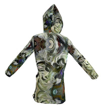 Загрузить изображение в средство просмотра галереи, Abstract Fluid Lines of Movement Muted Tones High Fashion Womens Hooded Rain Mac by The Photo Access