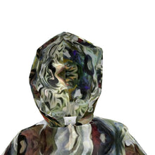 Загрузить изображение в средство просмотра галереи, Abstract Fluid Lines of Movement Muted Tones High Fashion Womens Hooded Rain Mac by The Photo Access