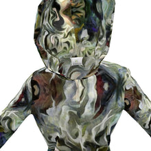 Загрузить изображение в средство просмотра галереи, Abstract Fluid Lines of Movement Muted Tones High Fashion Womens Hooded Rain Mac by The Photo Access