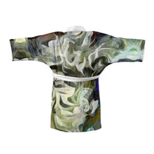 Load image into Gallery viewer, Abstract Fluid Lines of Movement Muted Tones High Fashion Kimono by The Photo Access