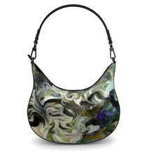 Load image into Gallery viewer, Abstract Fluid Lines of Movement Muted Tones High Fashion Curve Hobo Bag by The Photo Access