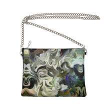 Cargar imagen en el visor de la galería, Abstract Fluid Lines of Movement Muted Tones High Fashion Crossbody Bag With Chain by The Photo Access