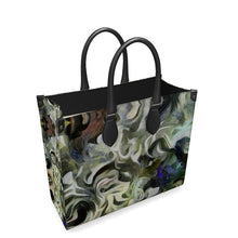 Load image into Gallery viewer, Abstract Fluid Lines of Movement Muted Tones High Fashion Leather Shopper Bag by The Photo Access