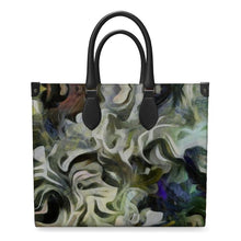 Load image into Gallery viewer, Abstract Fluid Lines of Movement Muted Tones High Fashion Leather Shopper Bag by The Photo Access