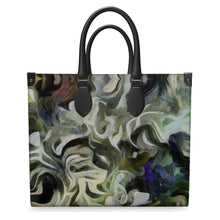 Load image into Gallery viewer, Abstract Fluid Lines of Movement Muted Tones High Fashion Leather Shopper Bag by The Photo Access