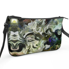 Lade das Bild in den Galerie-Viewer, Abstract Fluid Lines of Movement Muted Tones High Fashion Pochette Double Zip Bag by The Photo Access