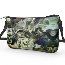 Lade das Bild in den Galerie-Viewer, Abstract Fluid Lines of Movement Muted Tones High Fashion Pochette Double Zip Bag by The Photo Access