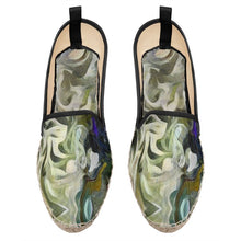 Load image into Gallery viewer, Abstract Fluid Lines of Movement Muted Tones High Fashion Loafer Espadrilles by The Photo Access