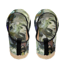 Load image into Gallery viewer, Abstract Fluid Lines of Movement Muted Tones High Fashion Loafer Espadrilles by The Photo Access