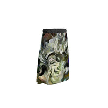 Load image into Gallery viewer, Abstract Fluid Lines of Movement Muted Tones High Fashion Skirt by The Photo Access