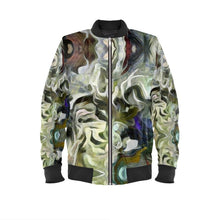 Load image into Gallery viewer, Abstract Fluid Lines of Movement Muted Tones High Fashion Ladies Bomber Jacket by The Photo Access