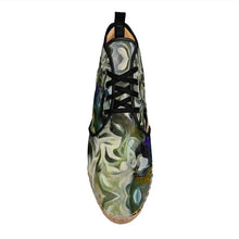 将图片加载到图库查看器,Abstract Fluid Lines of Movement Muted Tones High Fashion Hi Top Espadrilles by The Photo Access