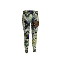 Load image into Gallery viewer, Abstract Fluid Lines of Movement Muted Tones High Fashion Custom Leggings by The Photo Access