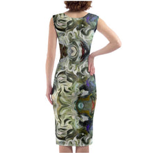Load image into Gallery viewer, Abstract Fluid Lines of Movement Muted Tones High Fashion Custom Bodycon Dress by The Photo Access