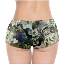 Cargar imagen en el visor de la galería, Abstract Fluid Lines of Movement Muted Tones High Fashion Custom Hot Pants by The Photo Access