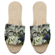 Load image into Gallery viewer, Abstract Fluid Lines of Movement Muted Tones High Fashion Custom Sandal Espadrilles by The Photo Access