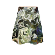 Load image into Gallery viewer, Abstract Fluid Lines of Movement Muted Tones High Fashion Custom Flared Skirt by The Photo Access