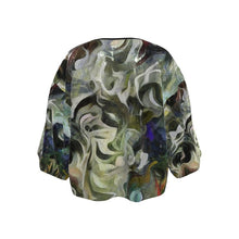 Cargar imagen en el visor de la galería, Abstract Fluid Lines of Movement Muted Tones High Fashion Custom Kimono Jacket by The Photo Access