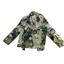 将图片加载到图库查看器,Abstract Fluid Lines of Movement Muted Tones High Fashion Custom Wrap Blazer by The Photo Access