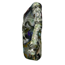 将图片加载到图库查看器,Abstract Fluid Lines of Movement Muted Tones High Fashion Custom Ladies Cardigan With Pockets by The Photo Access