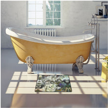 Load image into Gallery viewer, Abstract Fluid Lines of Movement Muted Tones High Fashion Bath Mat by The Photo Access