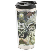 Load image into Gallery viewer, Abstract Fluid Lines of Movement Muted Tones Travel Mug by The Photo Access