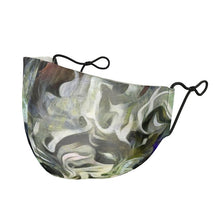 将图片加载到图库查看器,Abstract Fluid Lines of Movement Muted Tones Silk Face Masks by The Photo Access