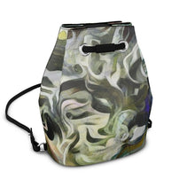 Load image into Gallery viewer, Abstract Fluid Lines of Movement Muted Tones Bucket Backpack by The Photo Access