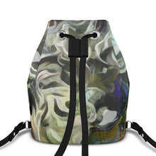 Load image into Gallery viewer, Abstract Fluid Lines of Movement Muted Tones Bucket Backpack by The Photo Access