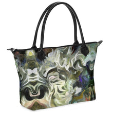 गैलरी व्यूवर में इमेज लोड करें, Abstract Fluid Lines of Movement Muted Tones Zip Top Handbags by The Photo Access