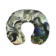 Cargar imagen en el visor de la galería, Abstract Fluid Lines of Movement Muted Tones High Fashion Custom Travel Neck Pillow by The Photo Access