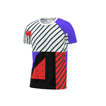 Load image into Gallery viewer, Neo Memphis Patches Stickers Cut and Sew All Over Print T-Shirt by The Photo Access