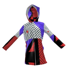 将图片加载到图库查看器,Neo Memphis Patches Stickers Womens Hooded Rain Mac by The Photo Access