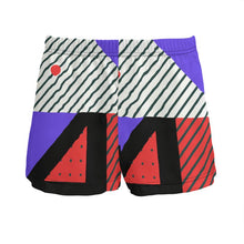 将图片加载到图库查看器,Neo Memphis Patches Stickers Ladies Silk Pajama Shorts by The Photo Access