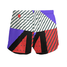 将图片加载到图库查看器,Neo Memphis Patches Stickers Ladies Silk Pajama Shorts by The Photo Access