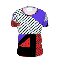 Load image into Gallery viewer, Neo Memphis Patches Stickers Ladies Cut and Sew T-Shirt by The Photo Access