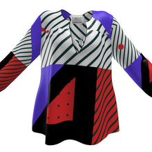 Load image into Gallery viewer, Neo Memphis Patches Stickers Womens Blouse by The Photo Access